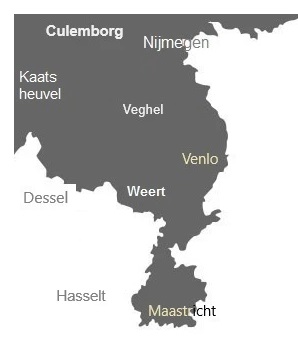 Kaart van Limburg met relevante locaties
