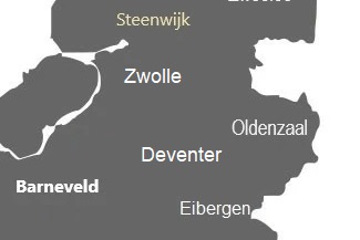 Kaart van Nederland met alle locaties