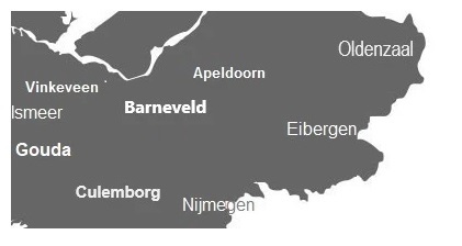 Kaart Gelderland met verhuurlocaties