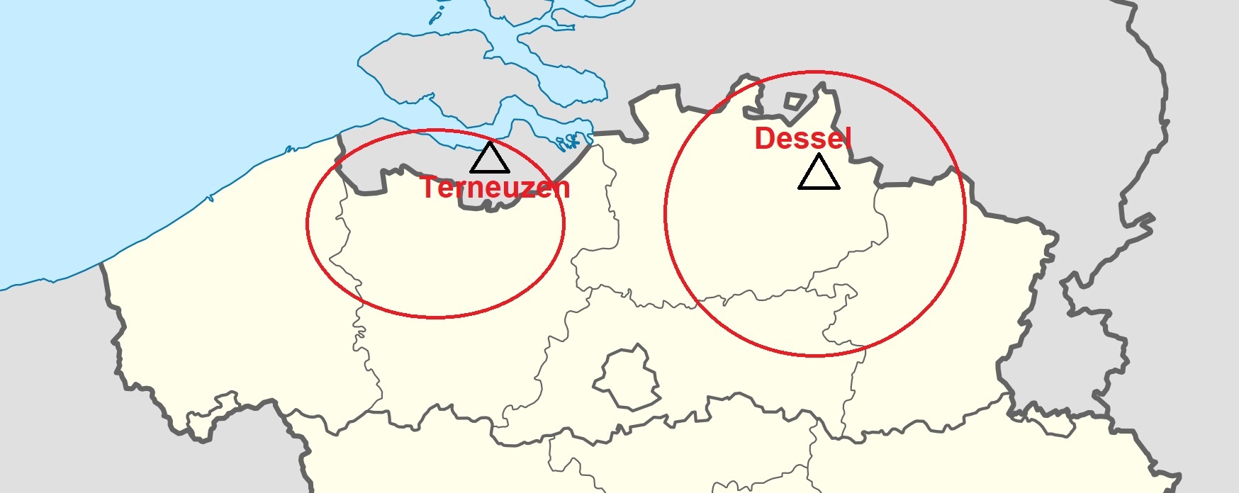 Kaart van belgie met locaties