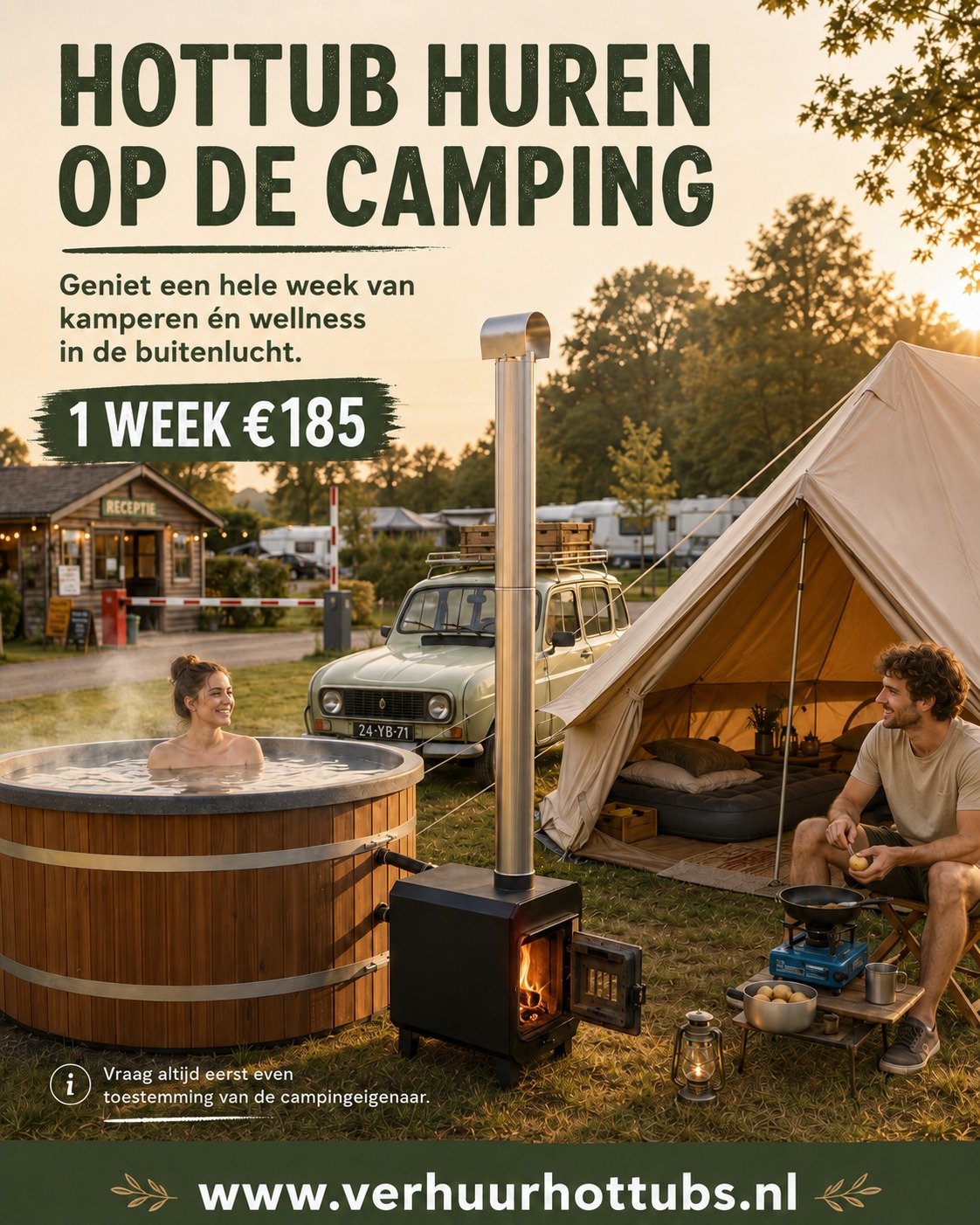 plaatje camping met tent en receptie