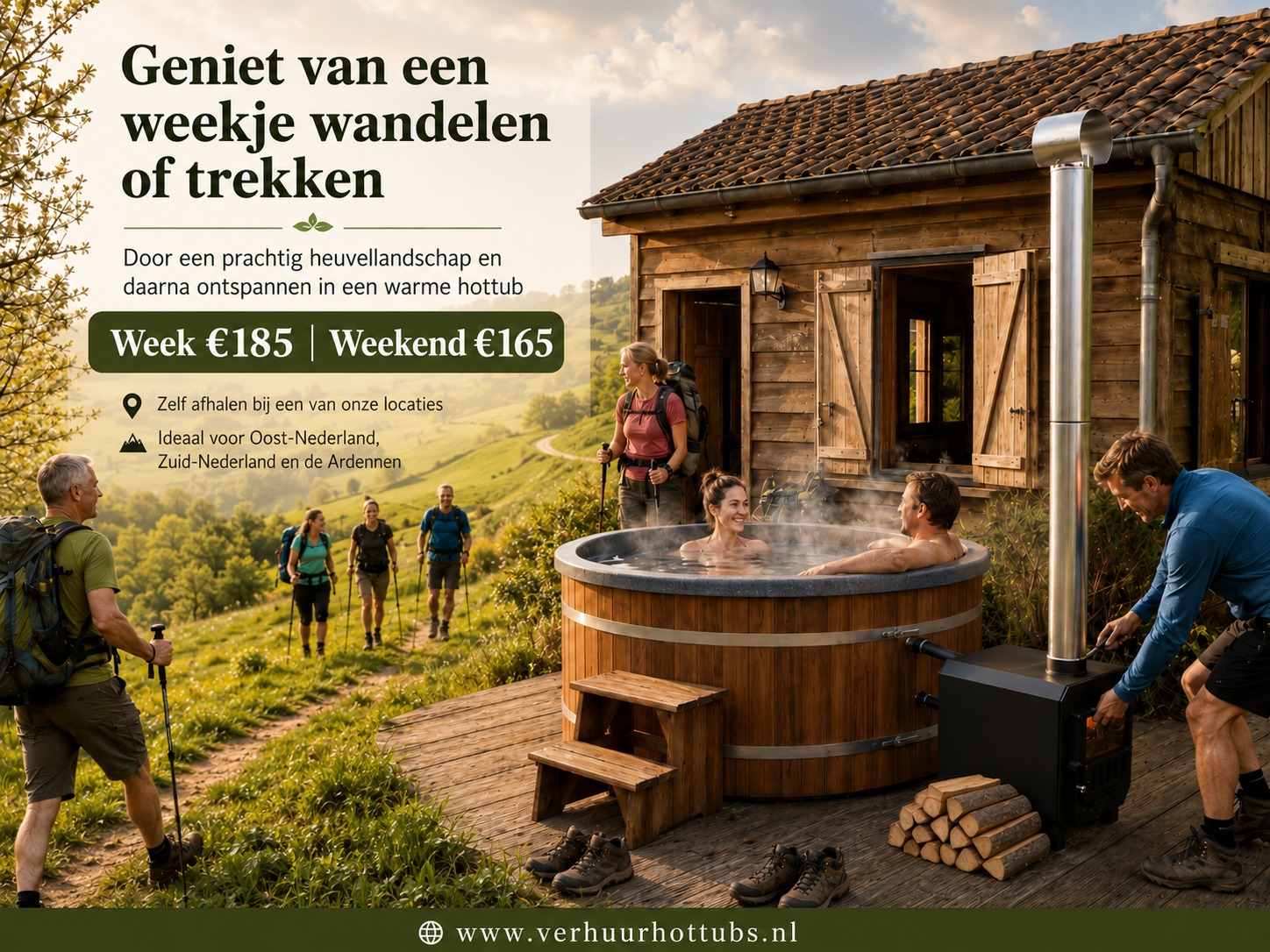 Wandel- of trektocht met na afloop een hottub houtgestookt