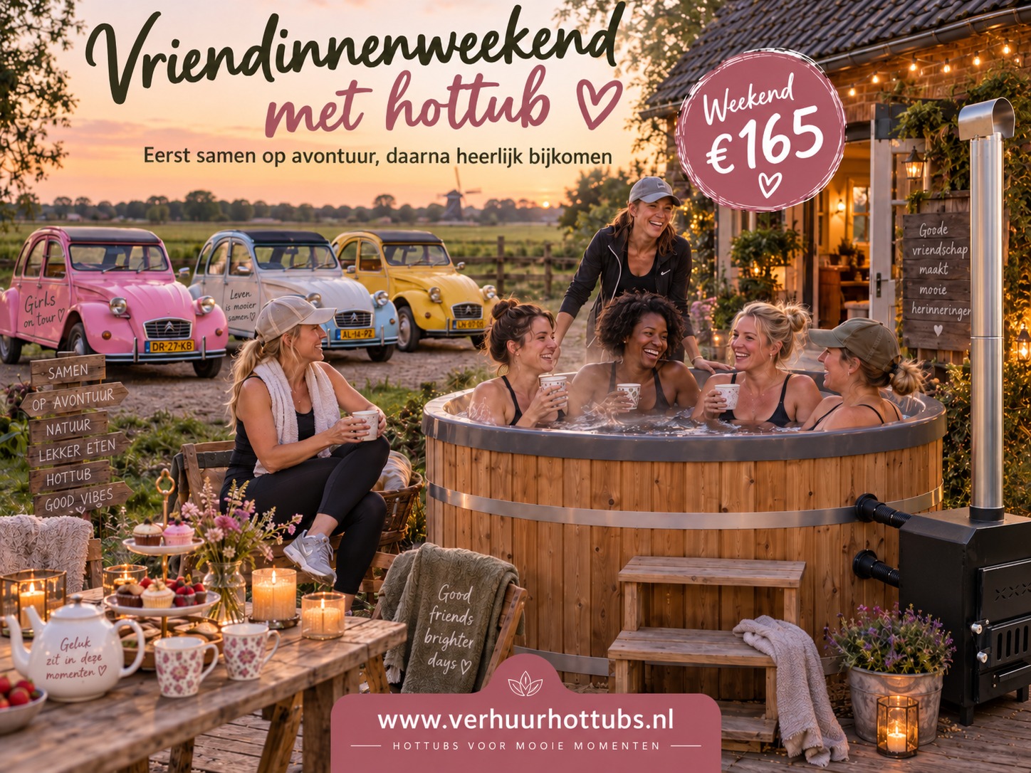 vriendinnen weekend met hottub