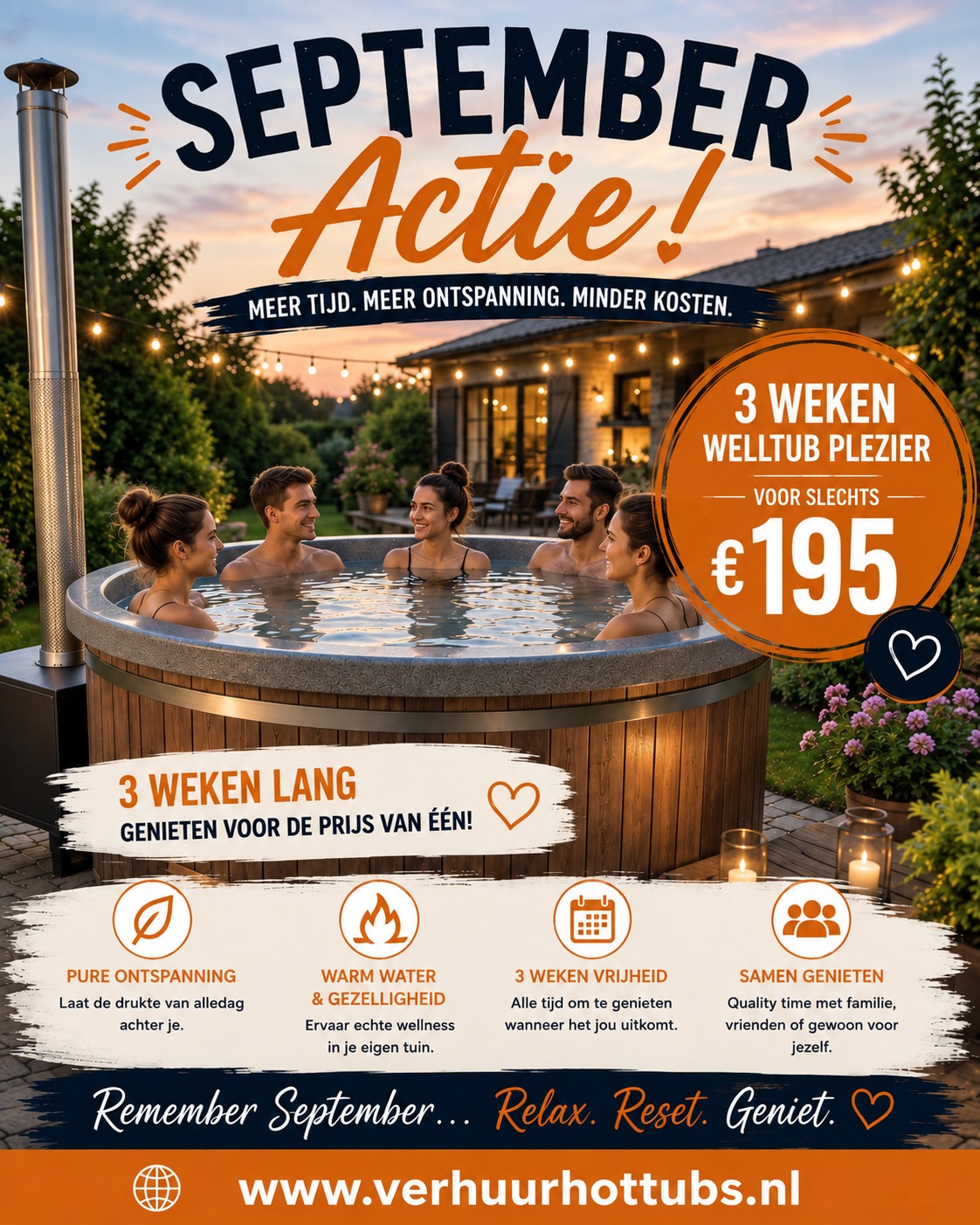 September aanbieding 3 weken voor 195 euro