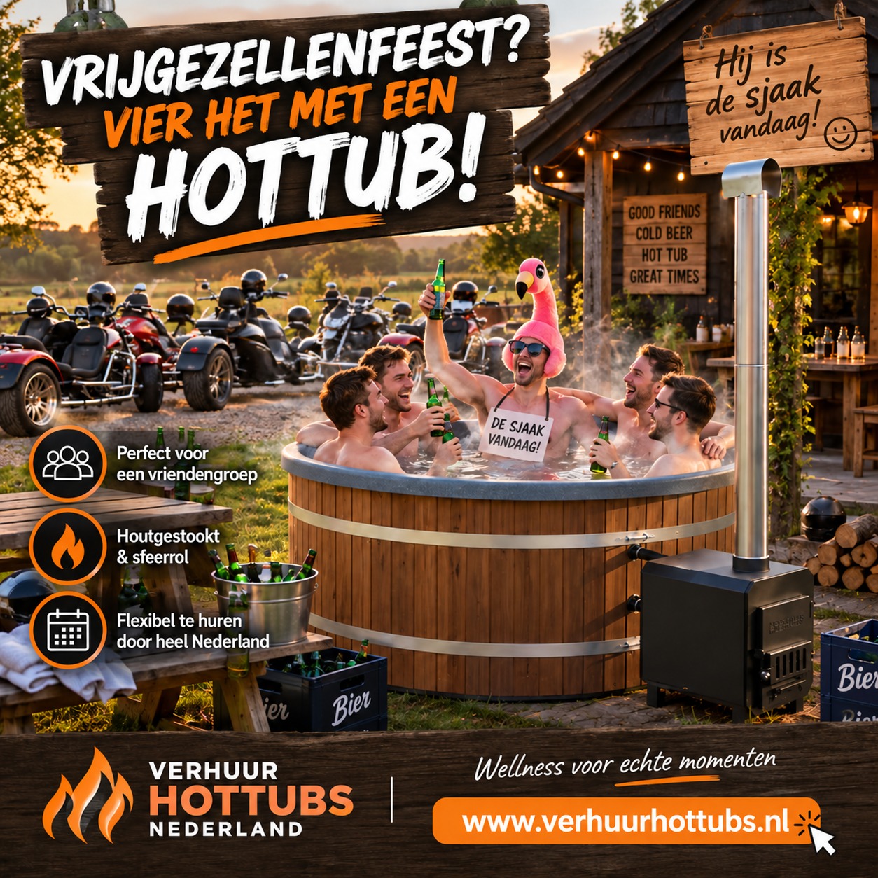Vrijgezellenfeest met hottub