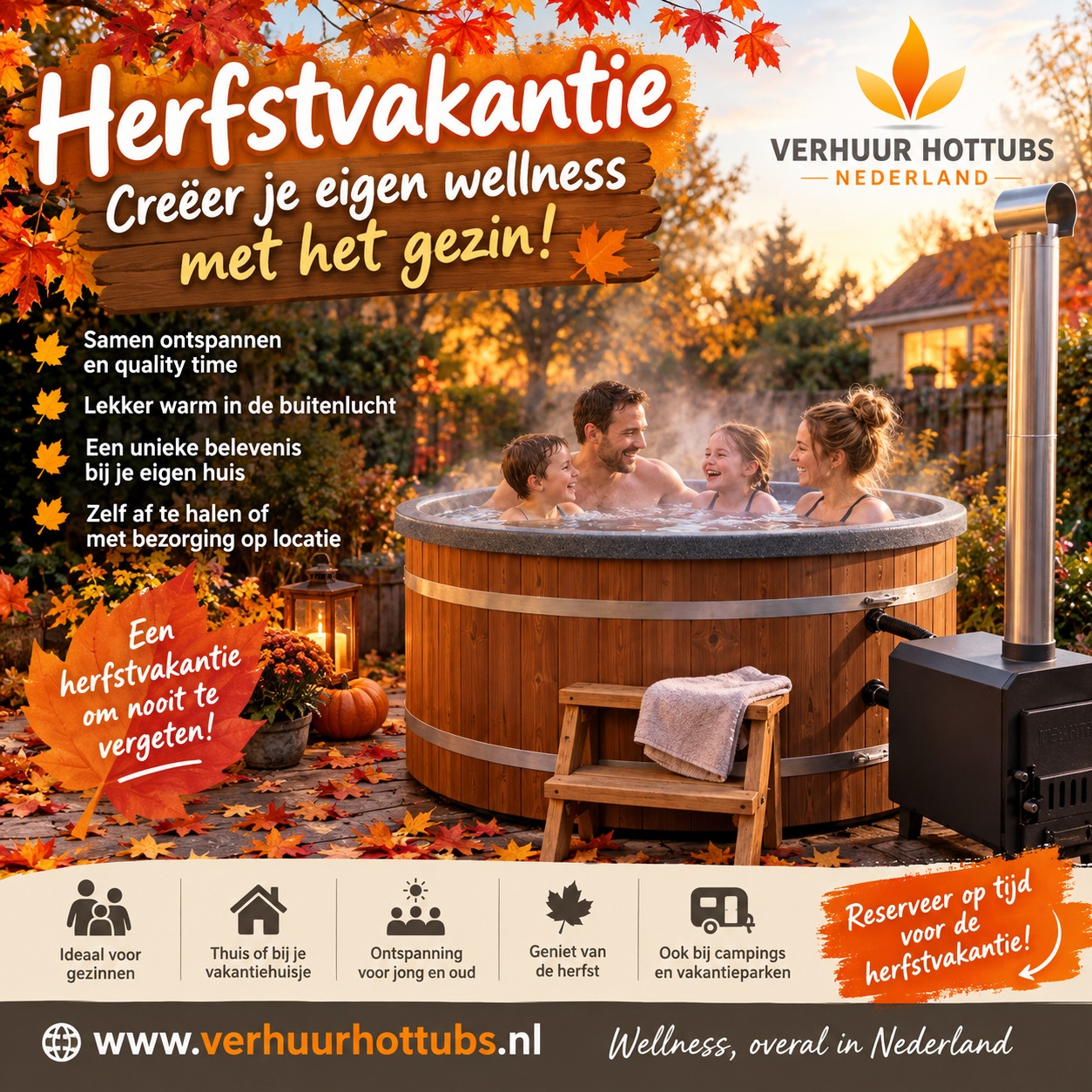 Reserveer nu voor de herfstvakantie, 2 weken voor 195 euro