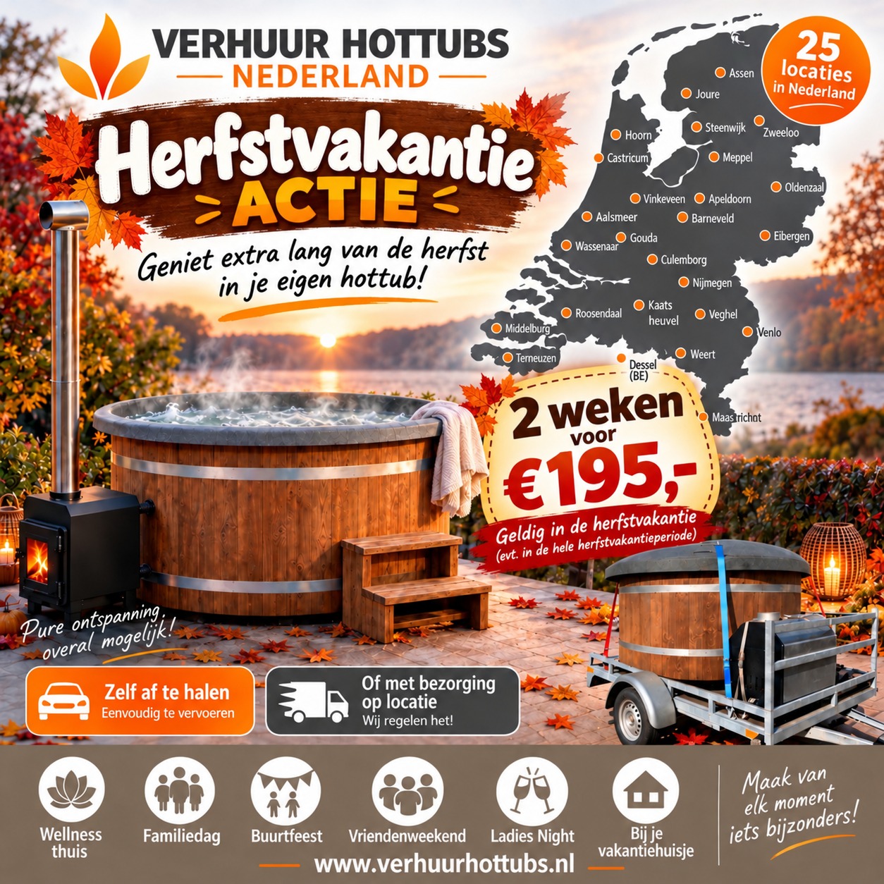 Reserveer nu voor de herfstvakantie, 2 weken voor 195 euro